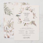 Invitation Mariage Bohème Simple (Devant / Derrière)
