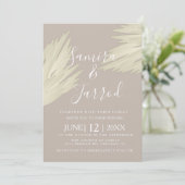 Invitation Mariage Bohème Simple Pampas (Debout devant)