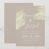 Invitation Mariage Bohème Simple Pampas (Devant / Derrière)