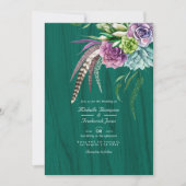 Invitation Mariage bohème succulent mystique QR Code RSVP (Devant)