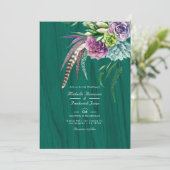 Invitation Mariage bohème succulent mystique QR Code RSVP (Debout devant)