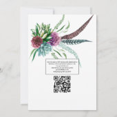 Invitation Mariage bohème succulent mystique QR Code RSVP (Dos)