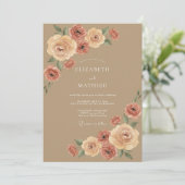 Invitation Mariage Bohème Tan Naturel (Debout devant)