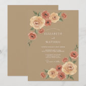 Invitation Mariage Bohème Tan Naturel (Devant / Derrière)