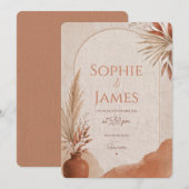 Invitation mariage bohème terracotta (Devant / Derrière)
