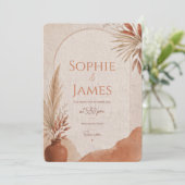 Invitation mariage bohème terracotta (Debout devant)