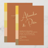 Invitation Mariage Bohème Terracotta (Devant / Derrière)