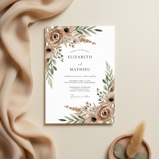Invitation Mariage Bohème Terracotta