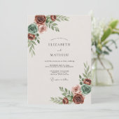 Invitation Mariage Bohème Terracotta Assourdi (Debout devant)