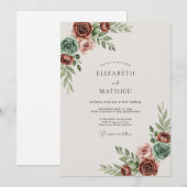 Invitation Mariage Bohème Terracotta Assourdi (Devant / Derrière)