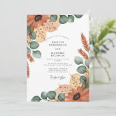 Invitation Mariage Bohème Terracotta Terreux (Debout devant)