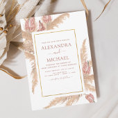 Invitation Mariage Bohème Tropical à l'Herbe de Pampa