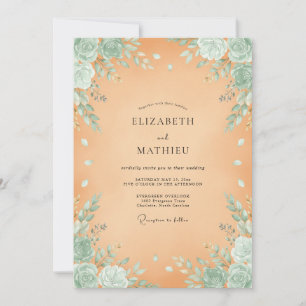 Invitation Mariage Bohème Vintage Abricot