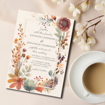 Mariage Bohème Vintage Floral Automne Ivoire