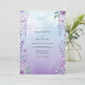 Invitation Mariage Bohème Violet Wisteria (Debout devant)