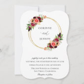 Invitation Mariage Bohemian Blooms Gold Hoops (Devant)