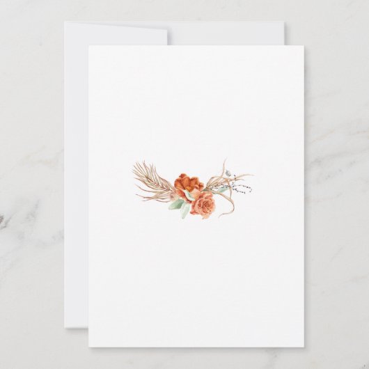 Invitation Mariage bohémien de fleurs d'oranges (Dos)