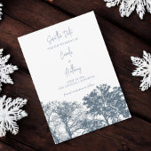 Invitation Mariage Boho Arbres Bleus Bas