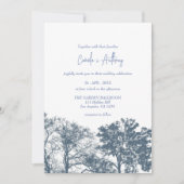 Invitation Mariage Boho Arbres Bleus Bas (Devant)