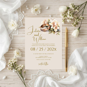 Invitation Mariage Boho avec Anneaux