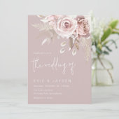 Invitation Mariage Boho Blush moderne (Debout devant)