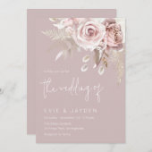 Invitation Mariage Boho Blush moderne (Devant / Derrière)