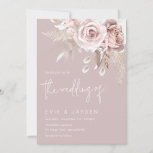 Invitation Mariage Boho Blush moderne