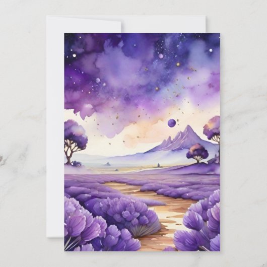 Invitation Mariage Boho Bohemian Lavender (Dos)