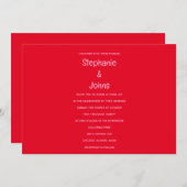 Invitation Mariage Boho brillant en gras orange rose (Devant / Derrière)