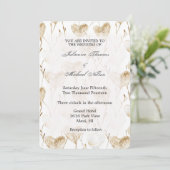 Invitation Mariage Boho Cream Brown (Debout devant)