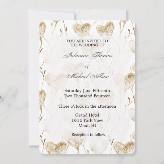 Invitation Mariage Boho Cream Brown (Devant)