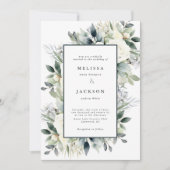 Invitation Mariage Boho de Roses blanches (Devant)