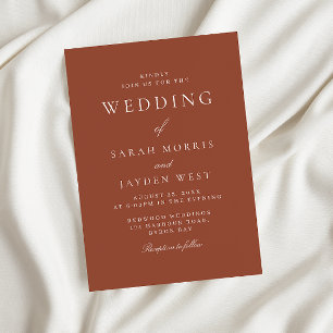 Invitation Mariage Boho d'été en terre cuite moderne