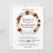 Invitation Mariage Boho Élégant  Boho Orange rouille (Devant)