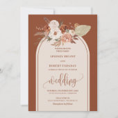 Invitation Mariage Boho en laiton en terre cuite sophistiqué (Devant)