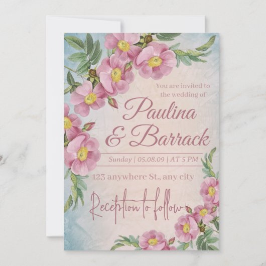 Invitation Mariage Boho en terre cuite et orchidées blanches (Devant)