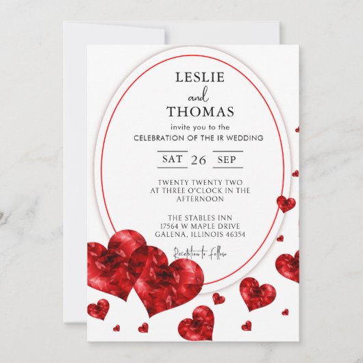 Invitation Mariage Boho, Ensemble d'herbe Pampas, Mariage mod (Devant)