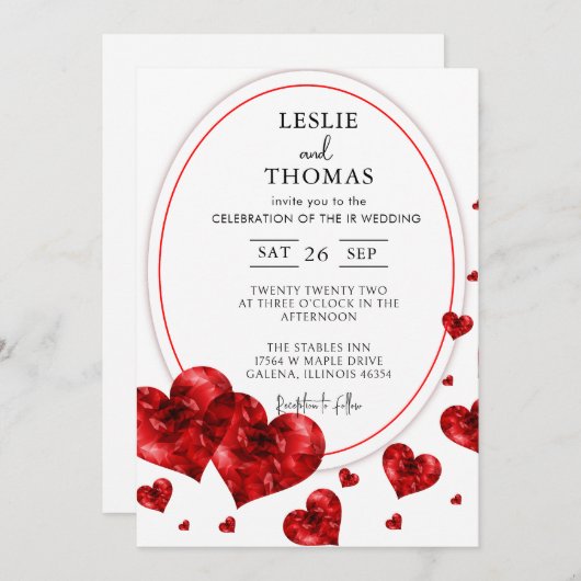 Invitation Mariage Boho, Ensemble d'herbe Pampas, Mariage mod (Devant / Derrière)