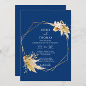 Invitation Mariage Boho, Ensemble d'herbe Pampas, Mariage mod (Devant / Derrière)