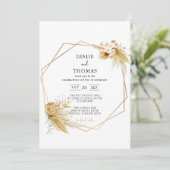 Invitation Mariage Boho, Ensemble d'herbe Pampas, Mariage mod (Debout devant)