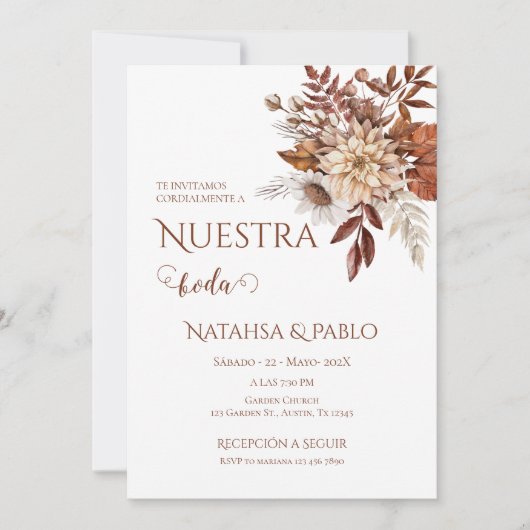 Invitation Mariage Boho espagnol (Devant)