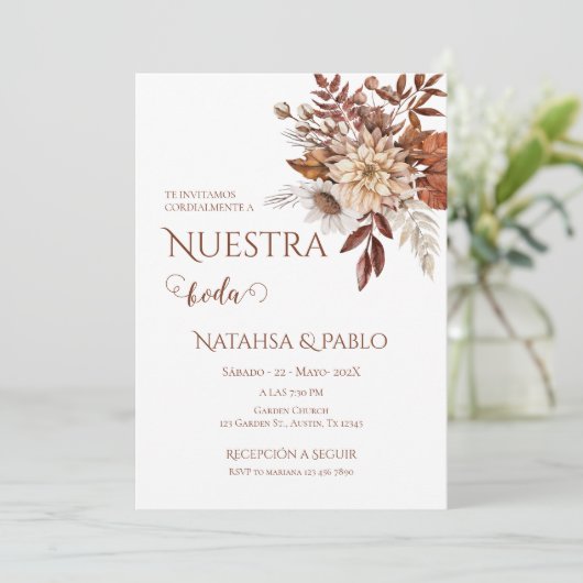 Invitation Mariage Boho espagnol (Debout devant)