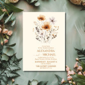 Invitation Mariage Boho Fall Flowers
