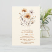 Invitation Mariage Boho Fall Flowers (Debout devant)