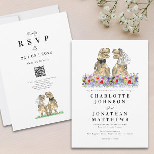 Invitation Mariage Boho Fleur sauvage Dinosaur