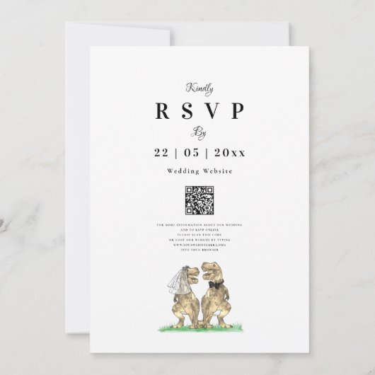 Invitation Mariage Boho Fleur sauvage Dinosaur (Dos)