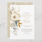 Invitation Mariage Boho Fleur sauvage Eart Watercolor (Devant / Derrière)