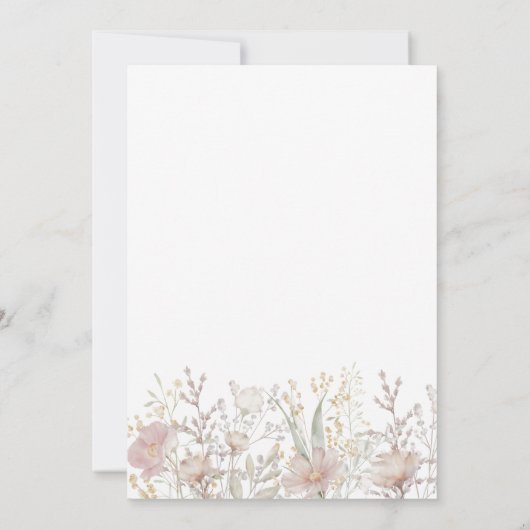 Invitation Mariage Boho Fleur sauvage simple (Dos)