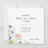 Invitation Mariage Boho Fleur sauvage simple et élégant (Dos)