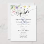 Invitation Mariage Boho Fleur sauvage simple et élégant (Devant)